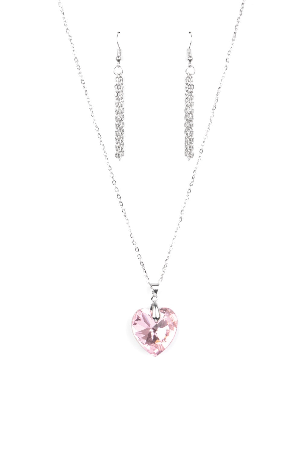 Love Hurts Pink Heart Necklace