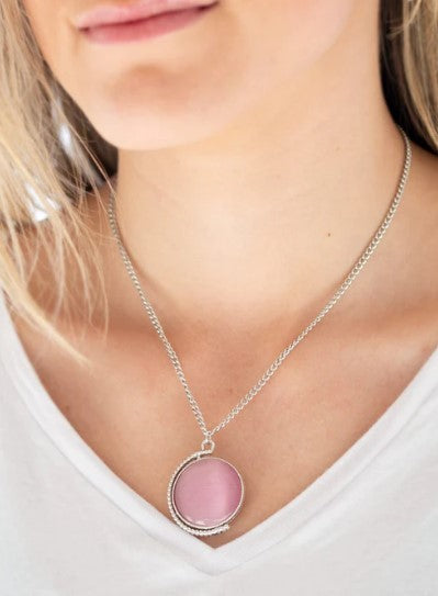 Luminous Lagoon Pink Moonstone Necklace