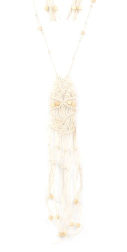 Macrame Majesty White Necklace