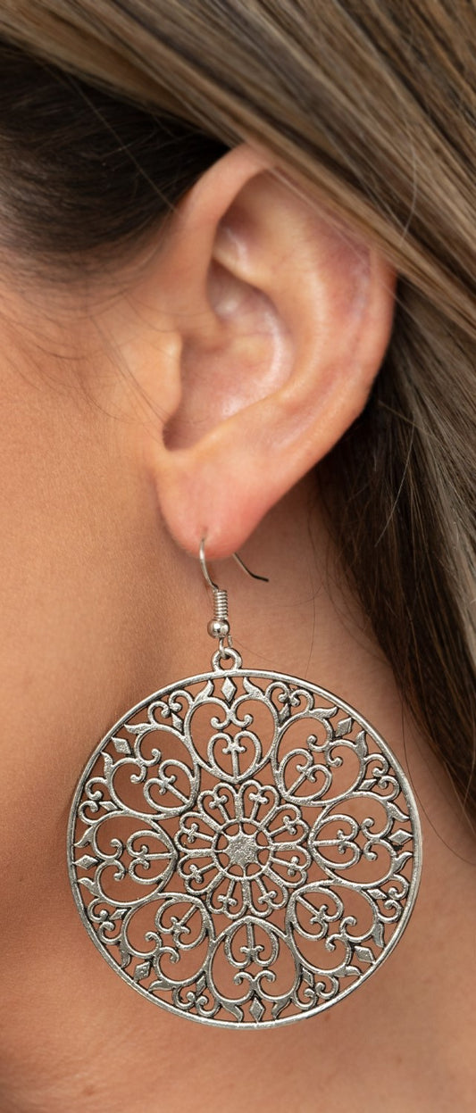 Make A MANDALA Out Of You Silver Earrings