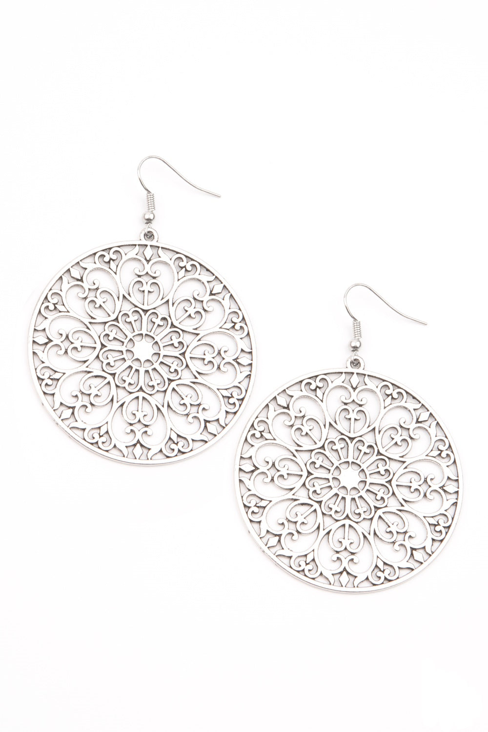 Make A MANDALA Out Of You Silver Earrings