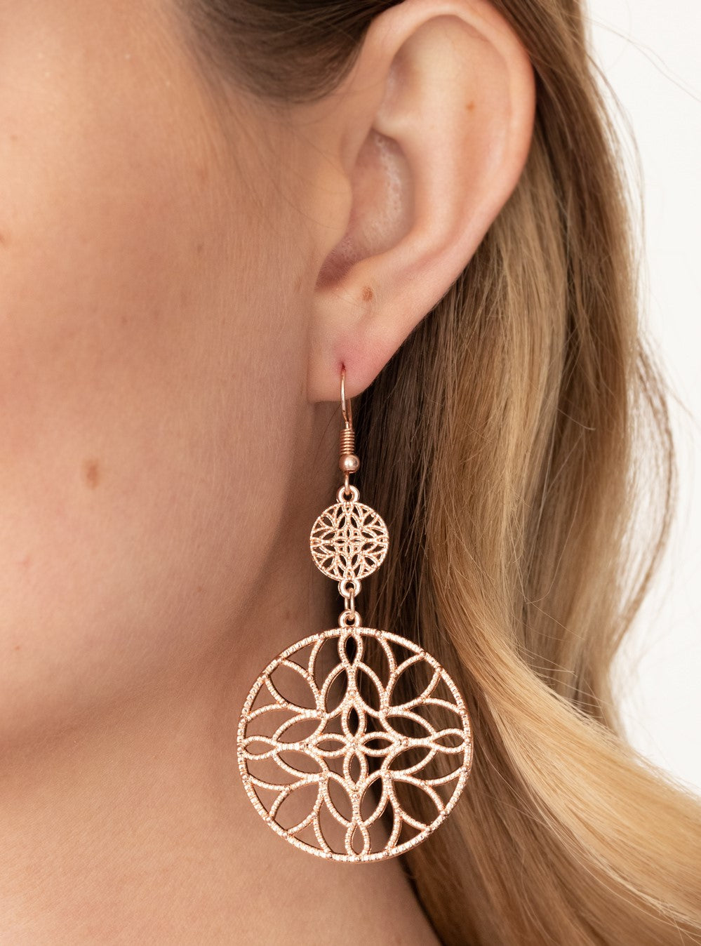 Mandala Eden Rose Gold Earrings