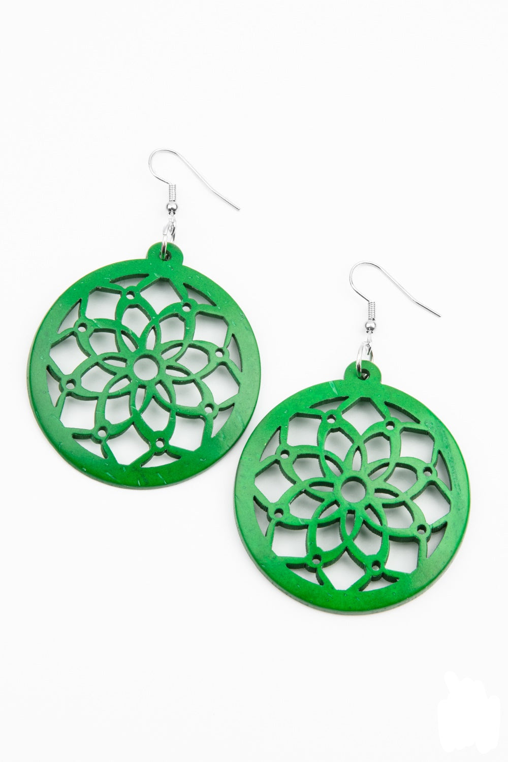 Mandala Meadow Green Earrings