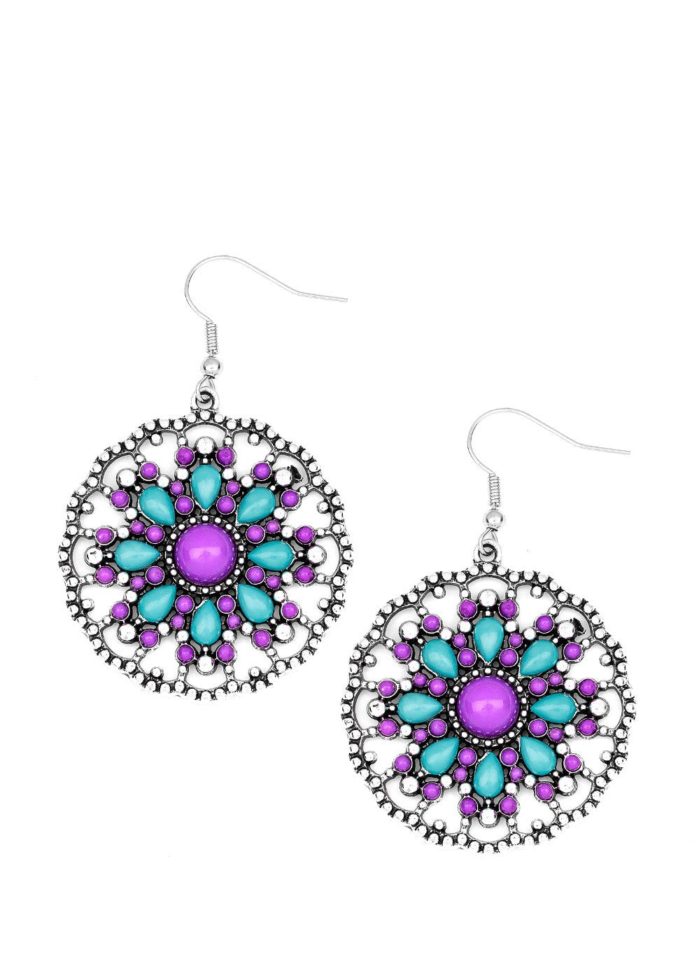 Mardi Gras Garden Purple Earrings