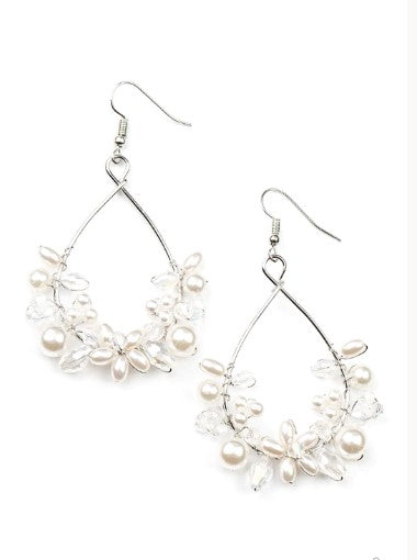 Marina Banquet White Earrings