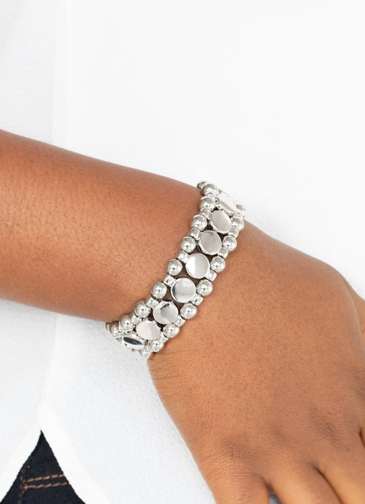 Metro Magnetism Silver Stretch Bracelet