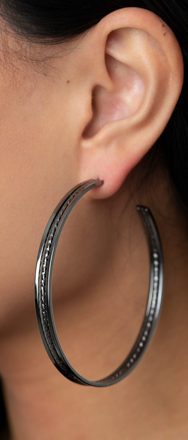 Midtown Marvel Black Hoop Earrings