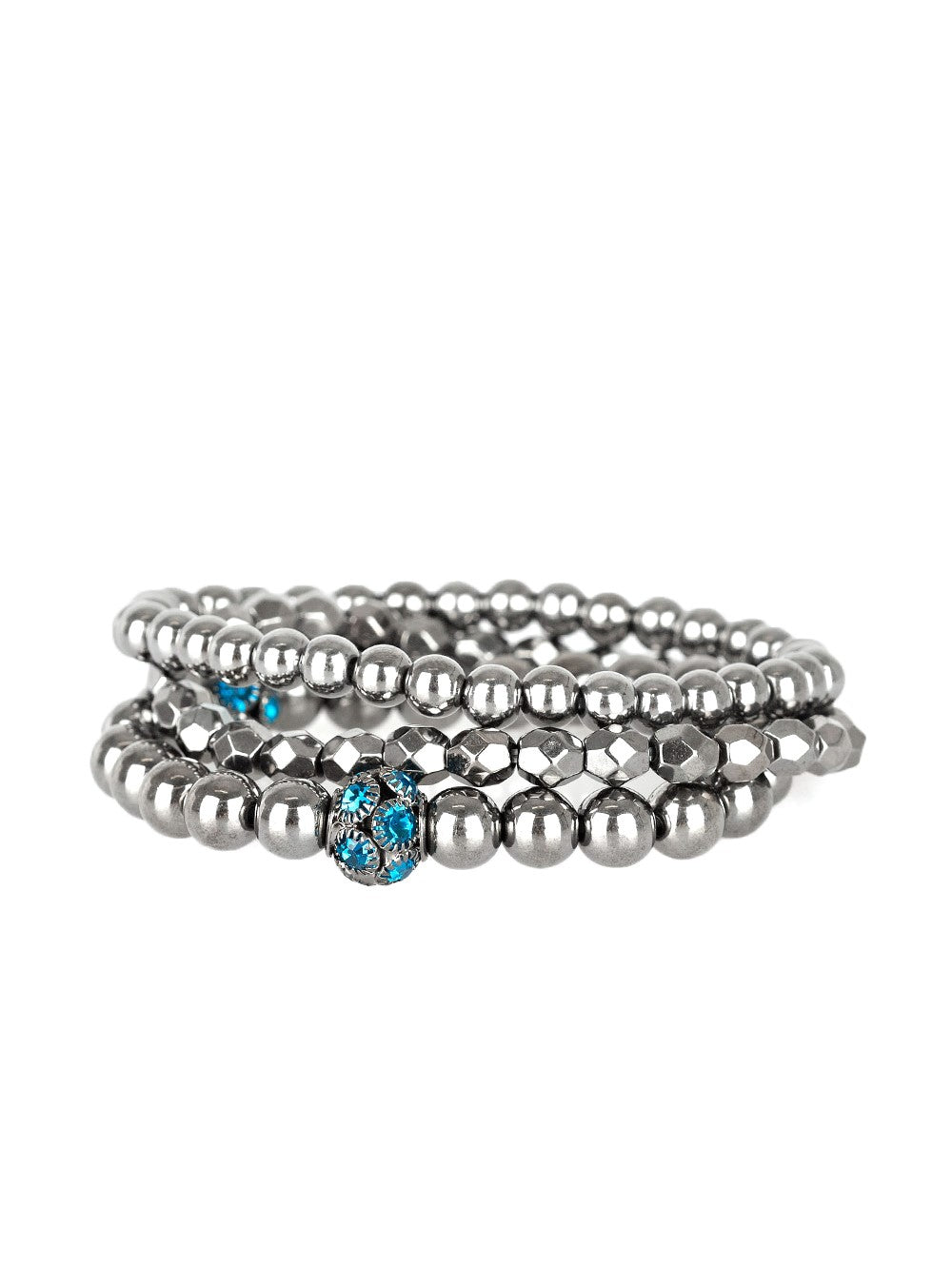 Noticeably Noir Blue Stretch Bracelet