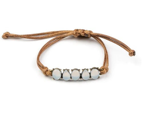 Opal Paradise Brass Pull-Tie Bracelet