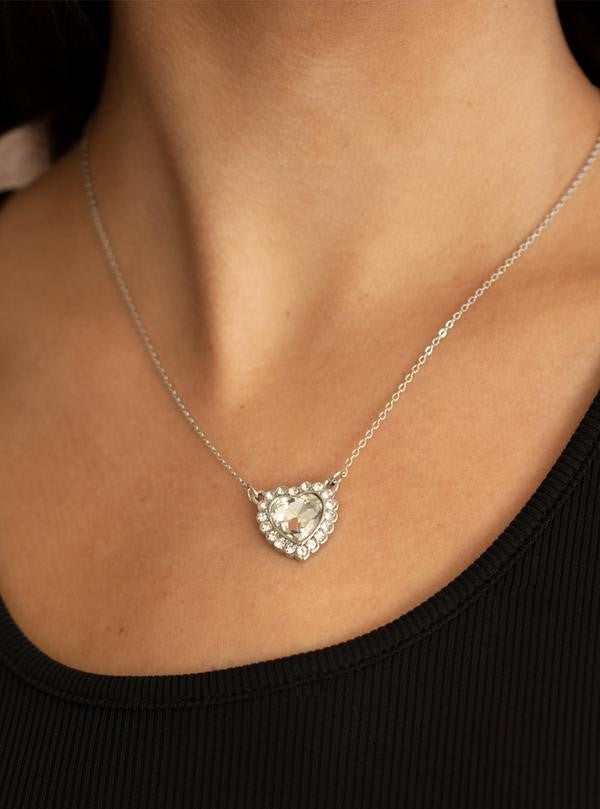 Out Of The GLITTERY-ness Of Your Heart White Necklace