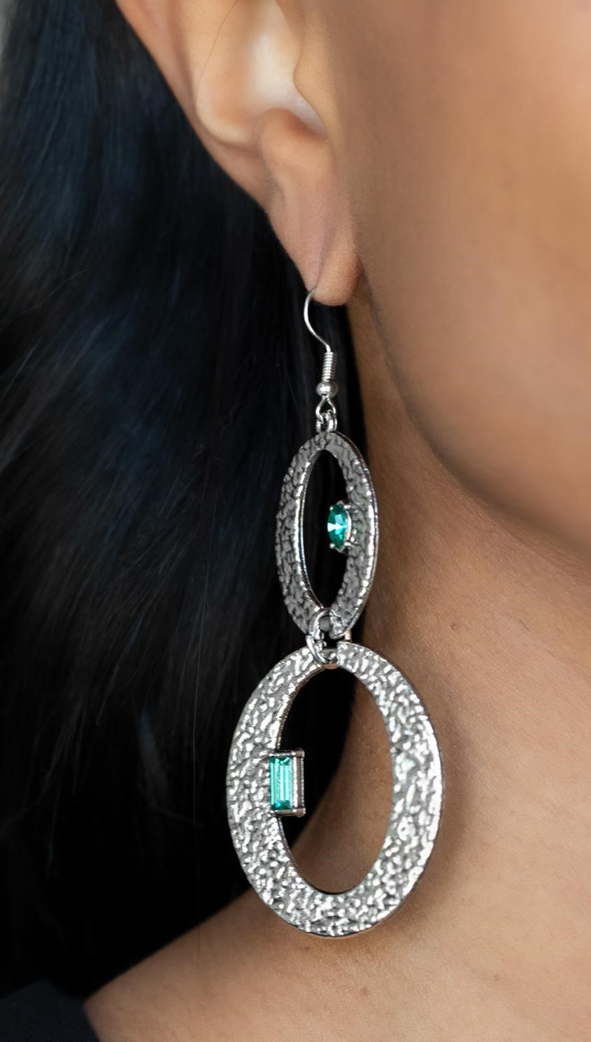 OVAL And OVAL Again Green Earrings