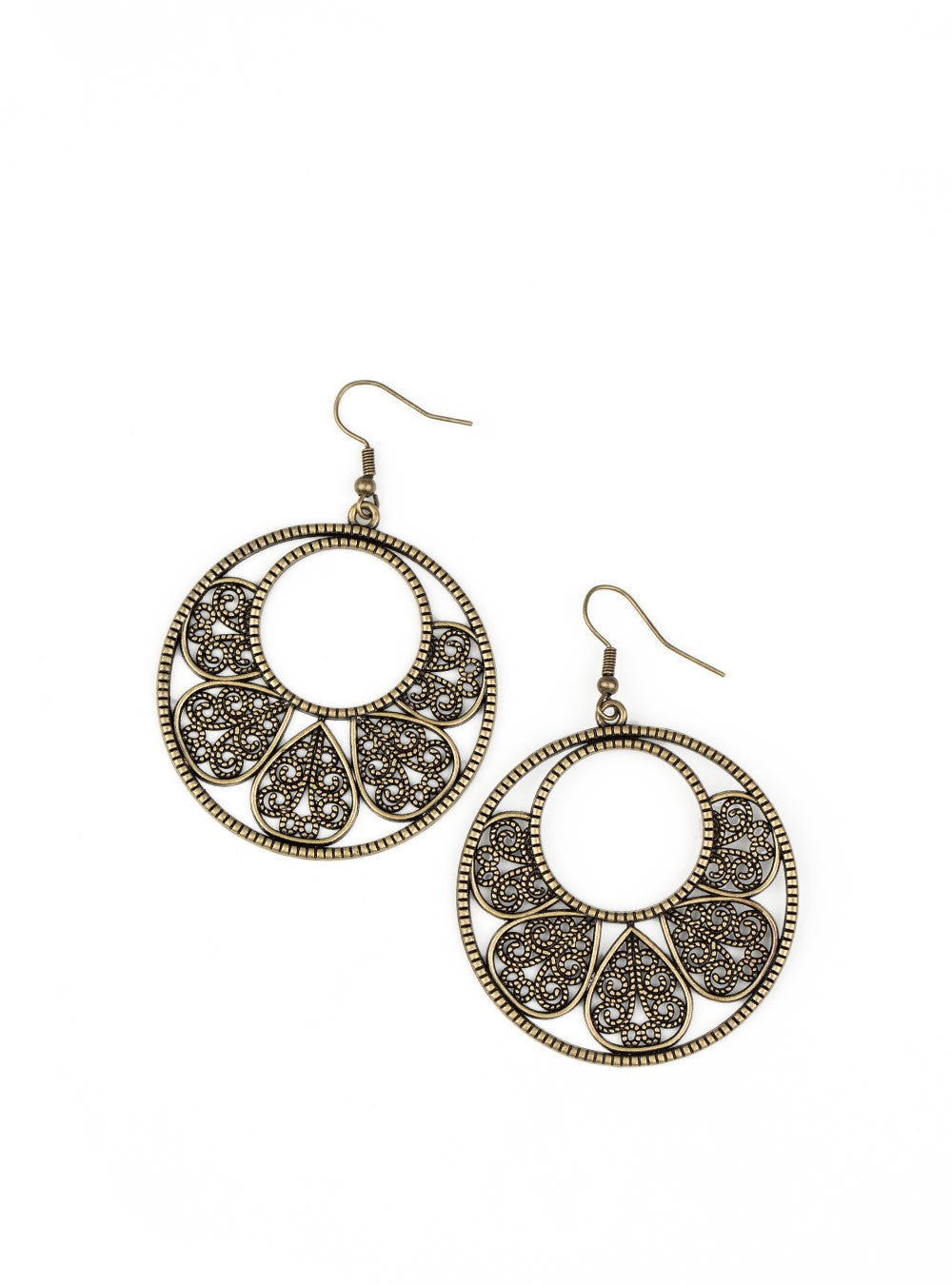 Petal Promenade Brass Earrings