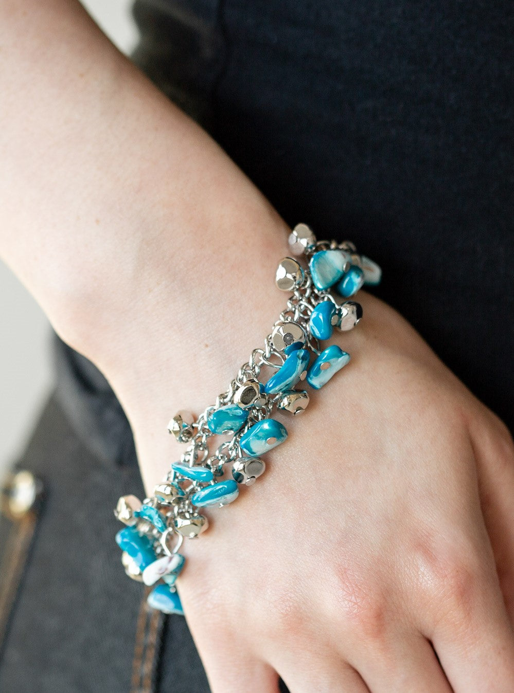 Plentiful Pebbles Blue Bracelet