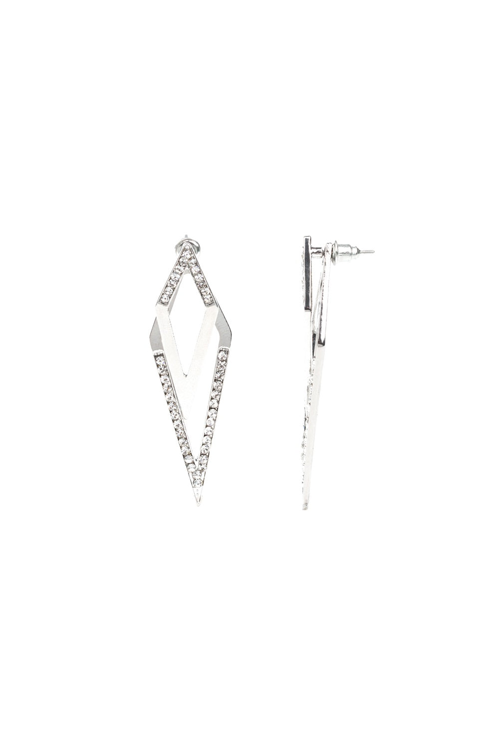 Point-BANK White Post Earrings