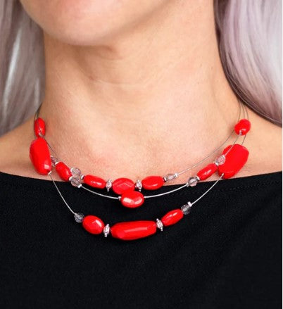 Radiant Reflections Red Necklace