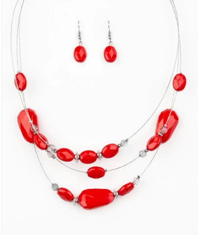 Radiant Reflections Red Necklace