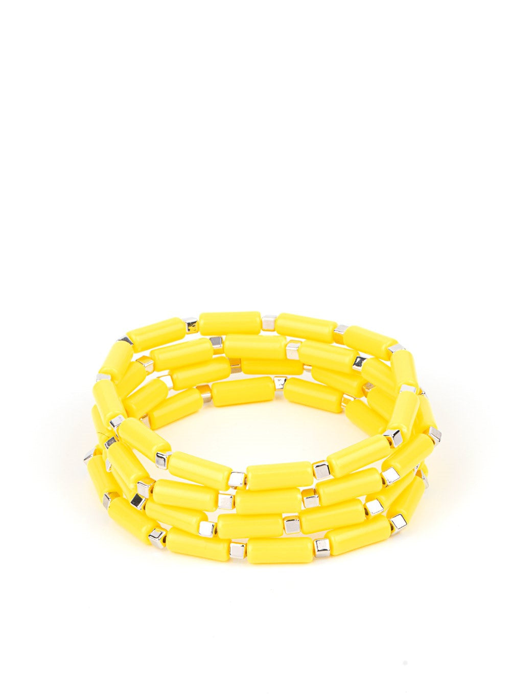 Radiantly Retro Yellow Stretch Bracelet