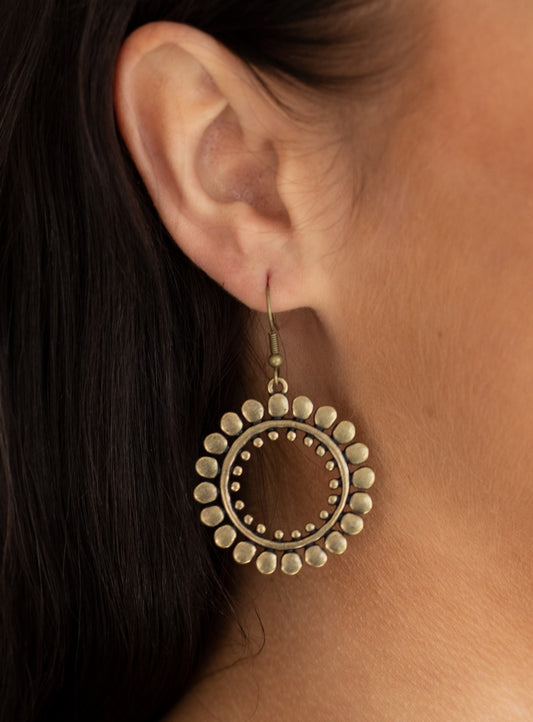 Radiating Radiance Brass Earrings