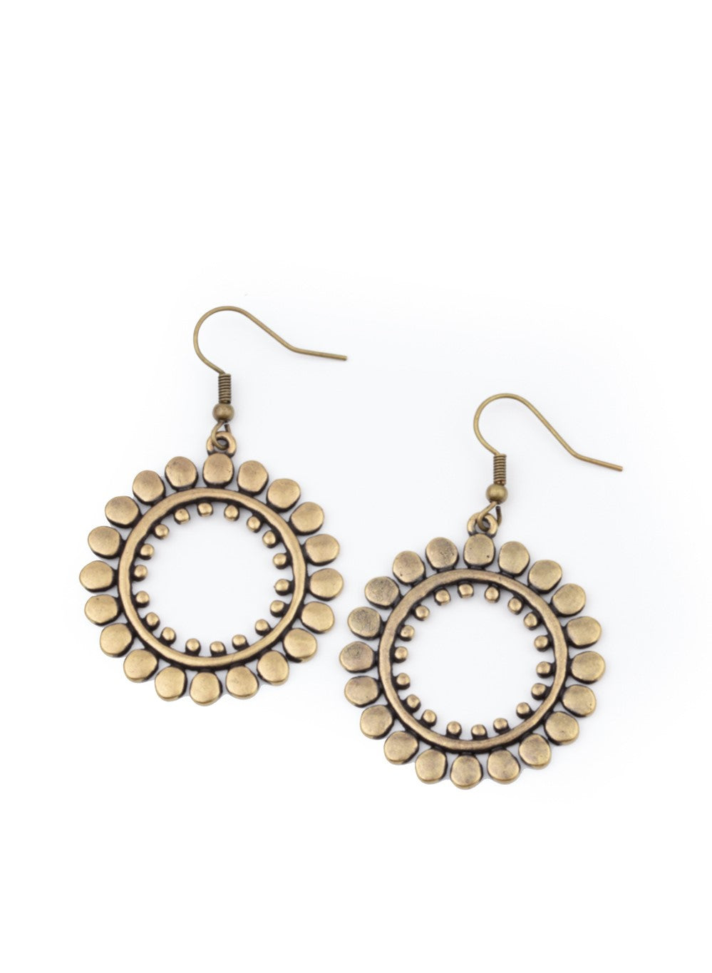 Radiating Radiance Brass Earrings