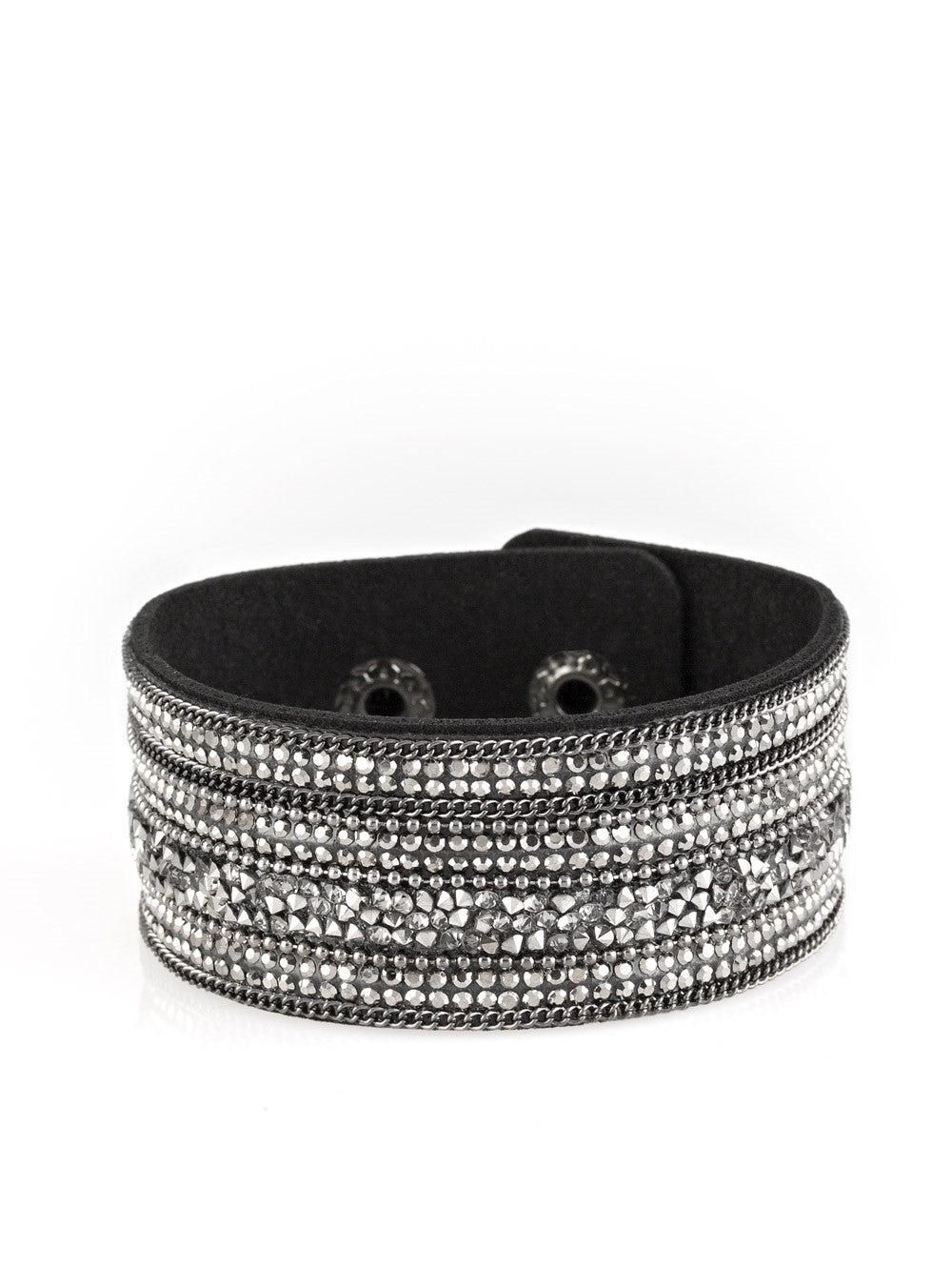 Really Rock Band Black Single Wrap Bracelet