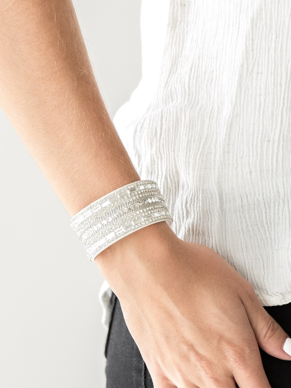 Rebel Radiance White Single Wrap Bracelet