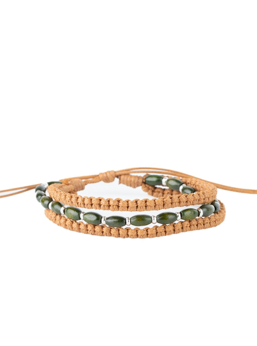 Refreshingly Rural Green Pull-Tie Bracelet