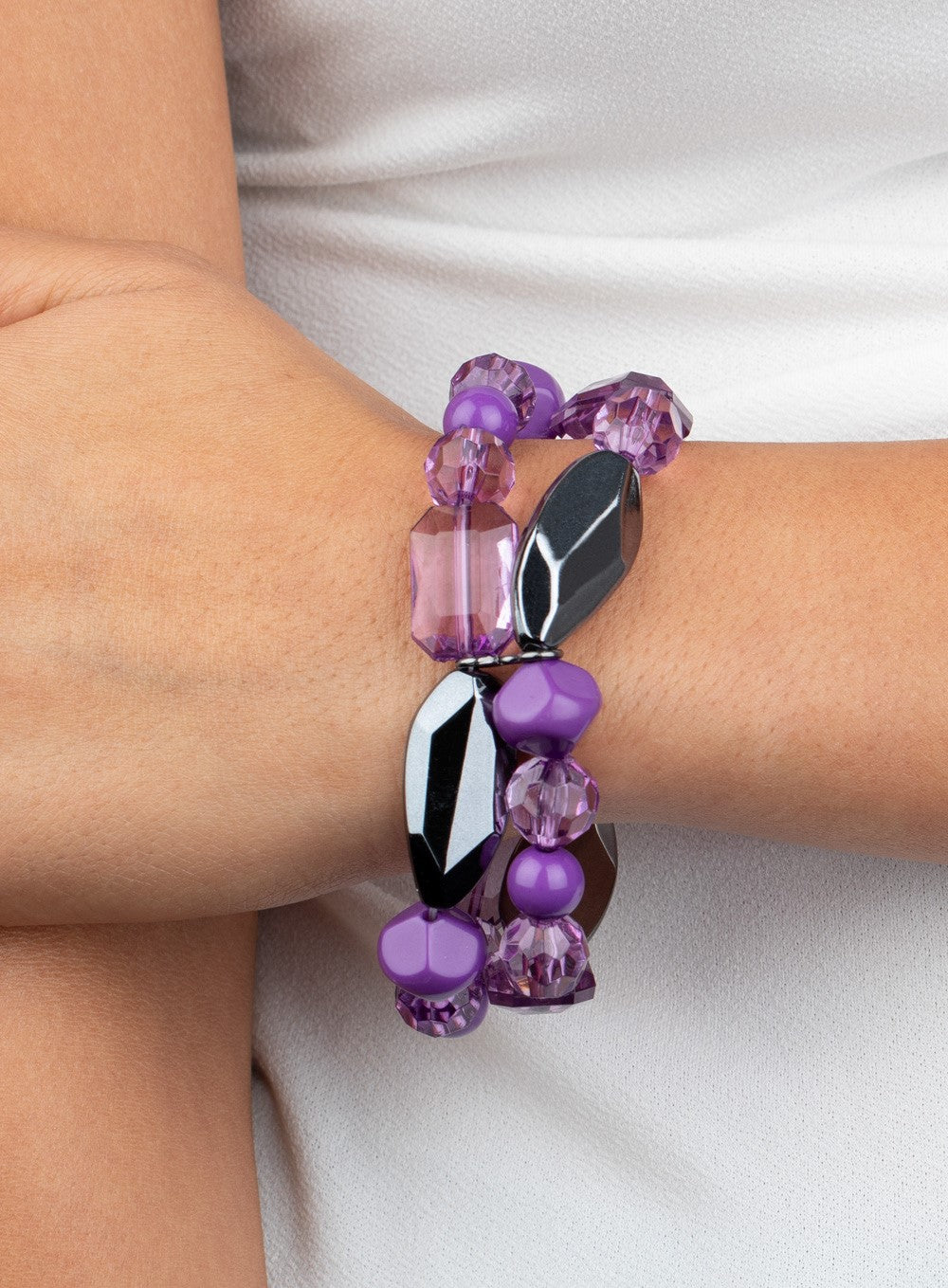 Rockin' Rock Candy Purple Stretch Bracelet