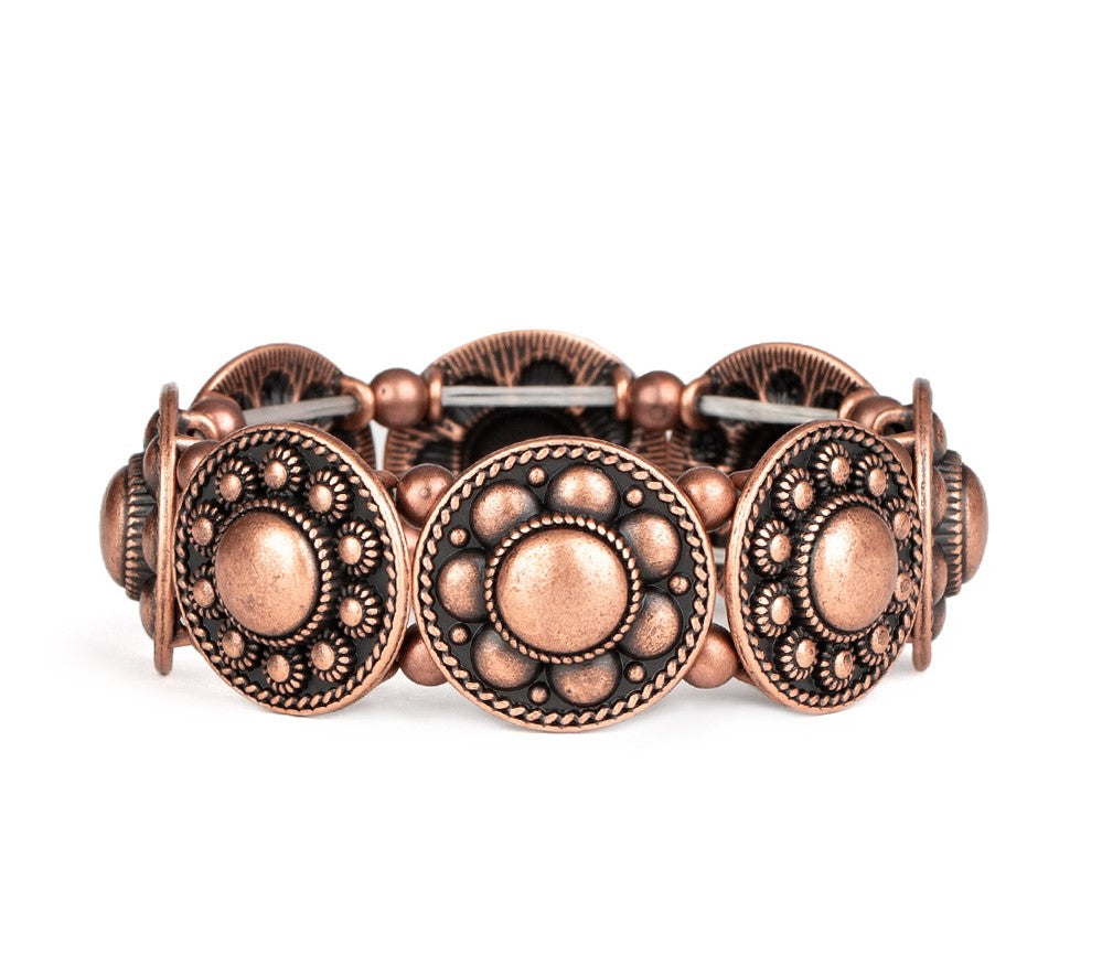 Rural Fields Copper Stretch Bracelet