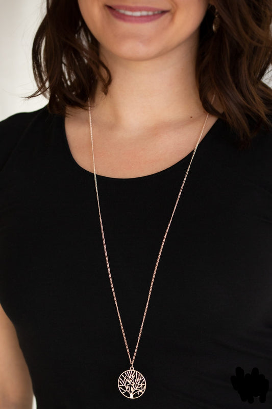 Save The Trees Rose Gold Necklace