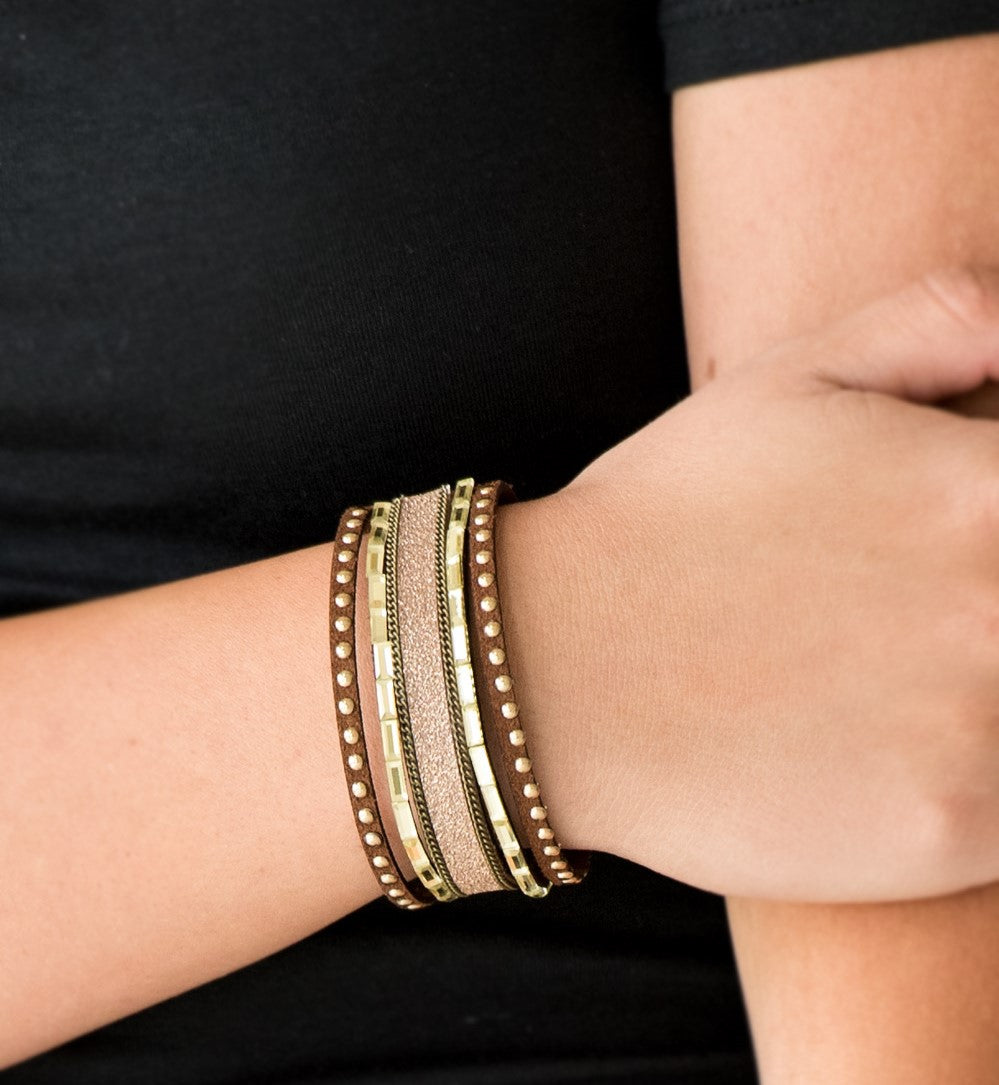 Seize The Sass Brass Single Wrap Bracelet