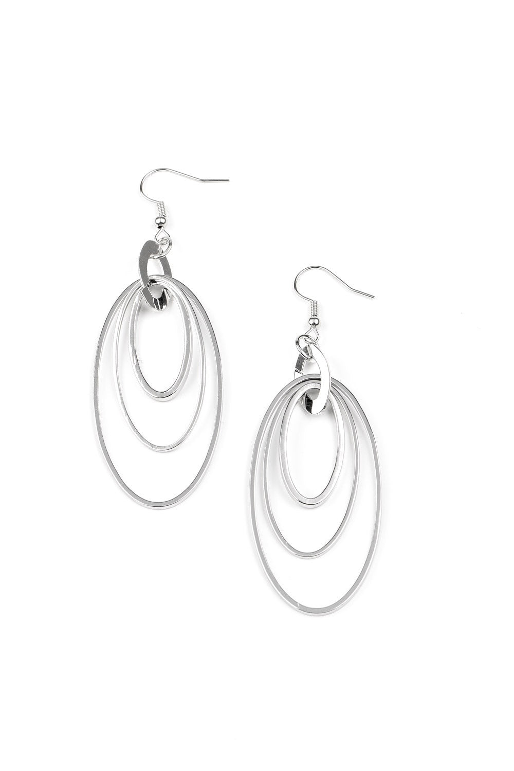 Shimmer Surge Silver Earrings