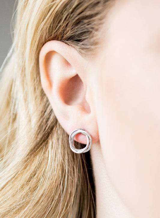 Simple Radiance Silver Post Earrings