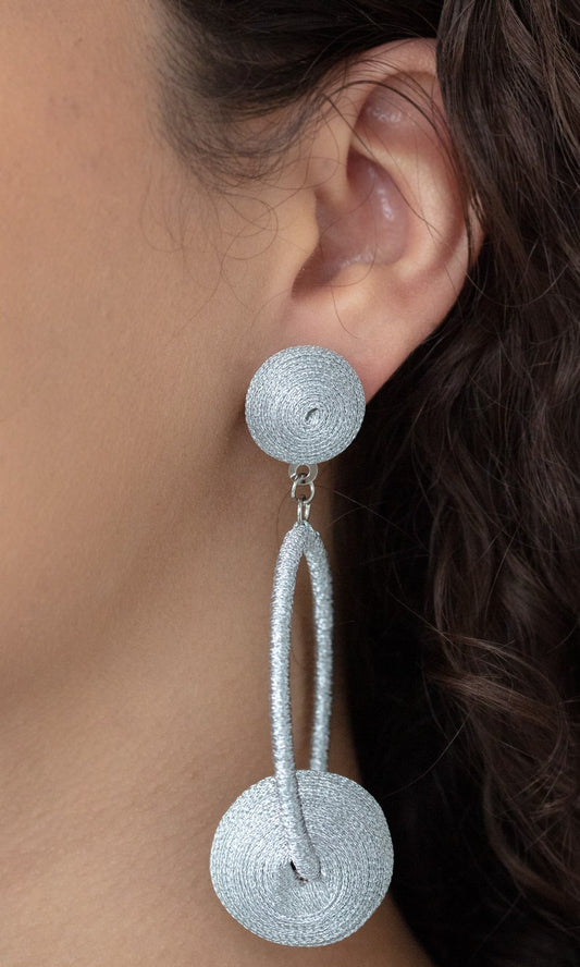 Social Sphere Silver Post Earrings