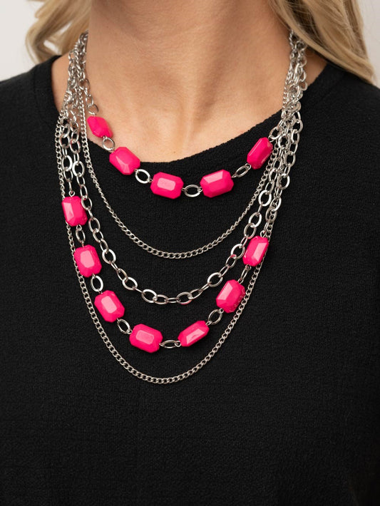 Standout Strands Pink Necklace