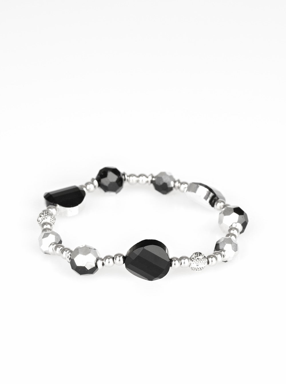 Starry-Eyed Elegance Black Stretch Bracelet