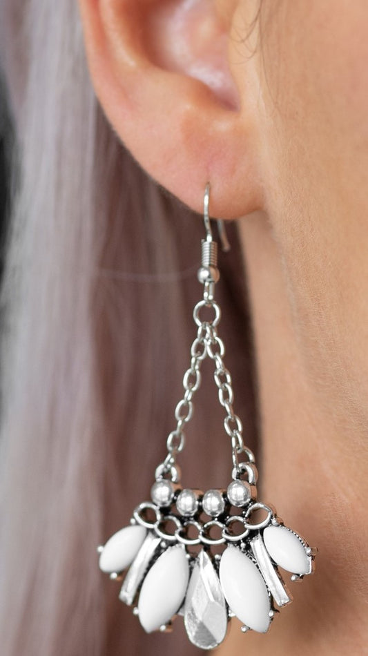 Terra Tribe White Drop Earrings