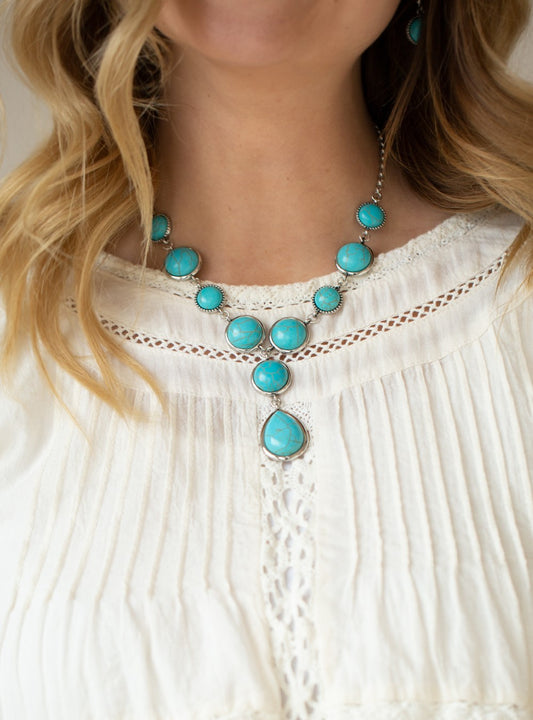 Terrestrial Trailblazer Turquoise Crackle Stone Necklace