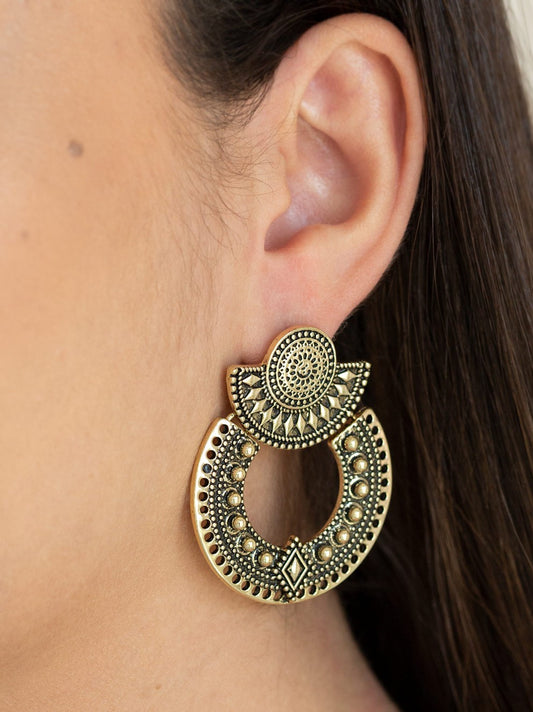 Texture Takeover Brass Post Earrings
