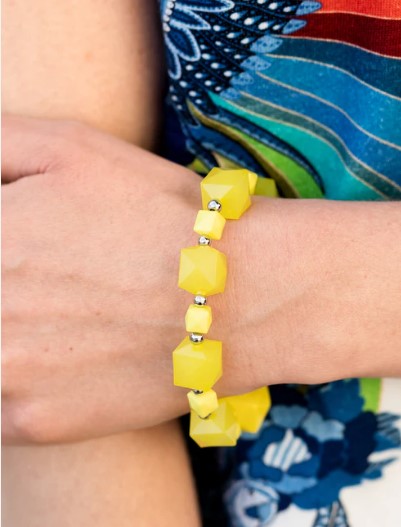 Trendsetting Tourist Yellow Stretch Bracelet