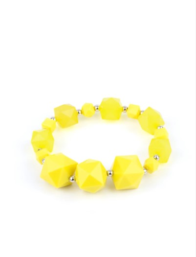 Trendsetting Tourist Yellow Stretch Bracelet