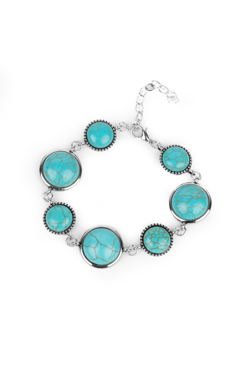 Turn Up The Terra Turquoise Crackle Stone Bracelet