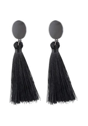 Va Va PLUME Black Tassel Earrings