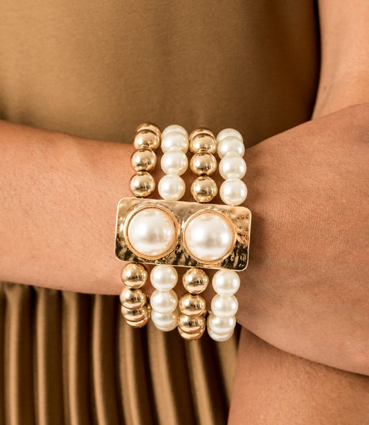 WEALTH-Conscious Gold Stretch Bracelet