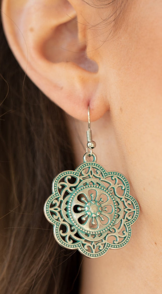 Western Mandalas Blue Earrings