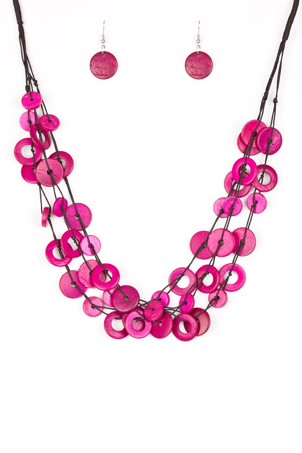 Wonderfully Walla Walla Pink Wooden Necklace