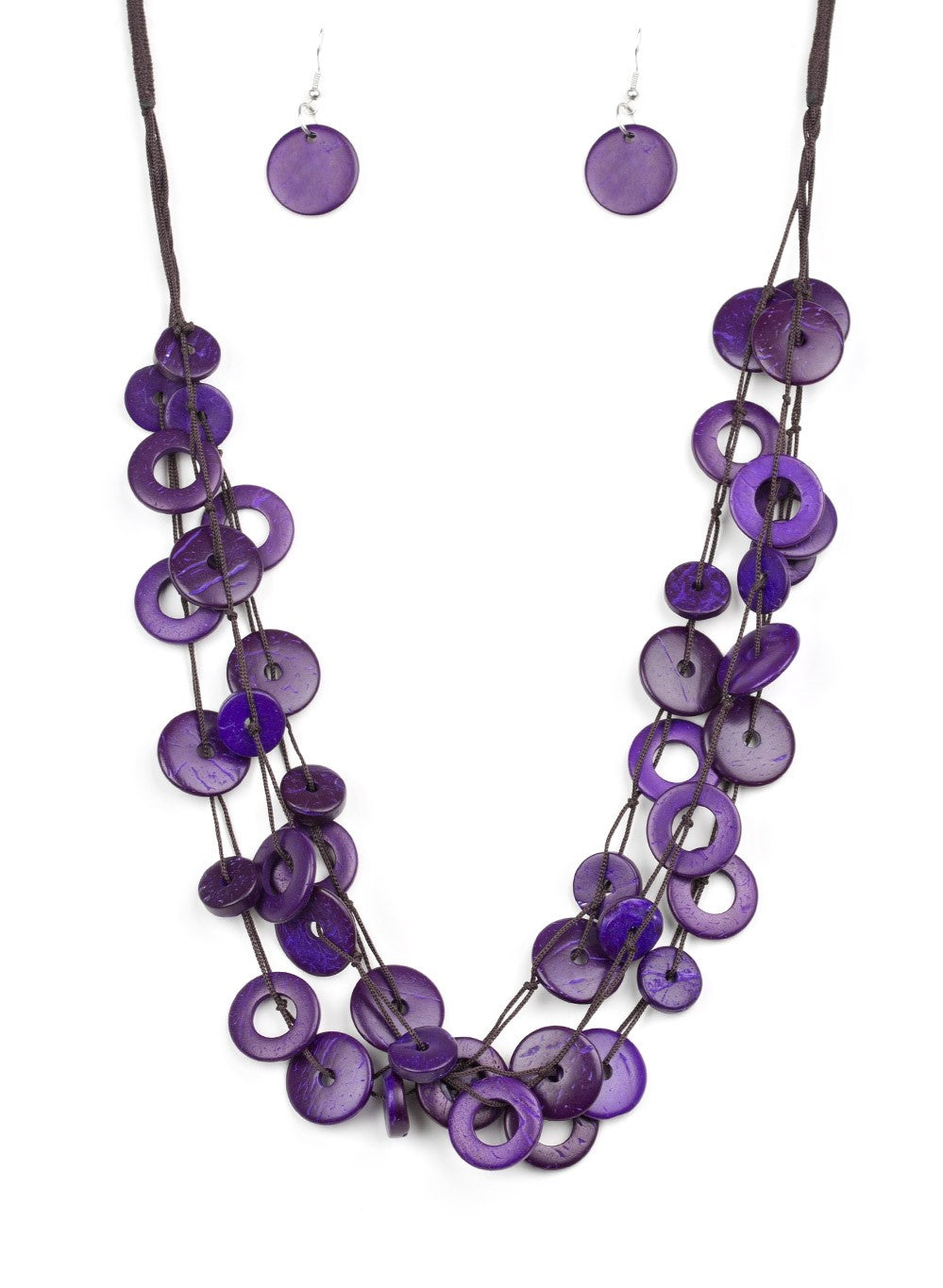 Wonderfully Walla Walla Purple Wooden Necklace